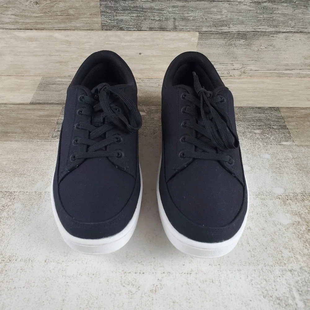 Allbirds Canvas Pacer Womens Shoes Sz 8 W Running Natural Black Lace Up Sneaker